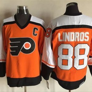 Flyers #88 Eric Lindros Orange CCM Throwback Stitched Jersey