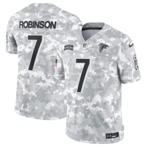 Atlanta Falcons #7 Bijan Robinson Arctic Camo 2024 F.U.S.E. Salute To Service Limited Stitched Jersey