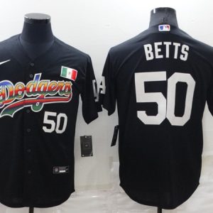 Los Angeles Dodgers #50 Mookie Betts Black Stitched Baseball Jersey