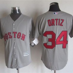 Red Sox #34 David Ortiz Grey New Cool Base Stitched Jersey