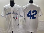 Toronto Blue Jays #42 Jackie Robinson White Cool Base Stitched Jersey