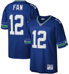 Seattle Seahawks #12 Fan Royal Mitchell Ness Stitched Jersey
