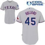 Rangers #45 Derek Holland Stitched Grey Cool Base Jersey