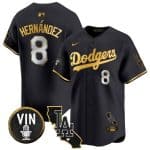 Los Angeles Dodgers #8 Enrique Hernandez Black Gold Vin California Patch Vapor Premier Limited Stitched Jersey