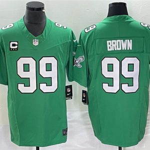 Philadelphia Eagles #99 Jerome Brown Green 2023 F.U.S.E. With C Patch Vapor Untouchable Stitched Jersey
