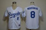 Royals #8 Mike Moustakas White Cool Base Stitched Jersey