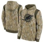 Miami Dolphins Camo 2021 Salute To Service Therma Performance Pullover Hoodie