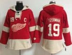 Detroit Red Wings #19 Steve Yzerman Red Old Time Lacer NHL Hoodie
