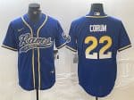 Los Angeles Rams #22 Blake Corum Royal Cool Base Stitched Jersey