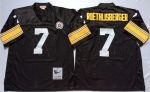 Mitchell And Ness Steelers #7 Ben Roethlisberger Black Throwback Stitched Jersey
