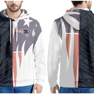 New England Patriots Navy Black White Pullover Hoodie