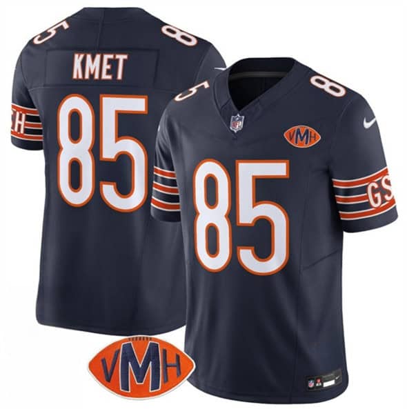 Chicago Bears #85 Cole Kmet Navy 2025 F.U.S.E. With VMH Patch Vapor Untouchable Limited Football Stitched Jersey