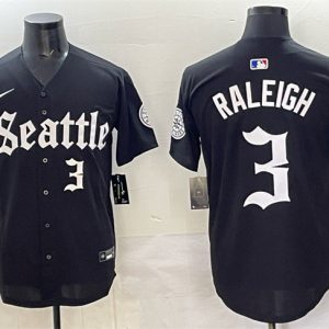 Seattle Mariners #3 Cal Raleigh Black 'Deep Sea Gothic Edition' Vapor Premier Limited Stitched Jersey