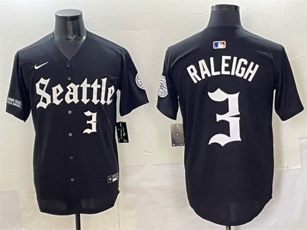Seattle Mariners #3 Cal Raleigh Black 'Deep Sea Gothic Edition' Vapor Premier Limited Stitched Jersey