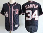 Washington Nationals #34 Bryce Harper Navy Blue Elite Stitched Jersey