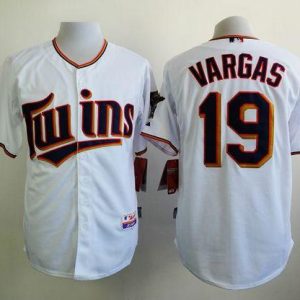 Twins #19 Kennys Vargas White Home Cool Base Stitched Jersey