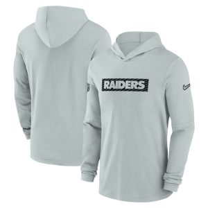 Las Vegas Raiders Gray Sideline Performance Hoodie