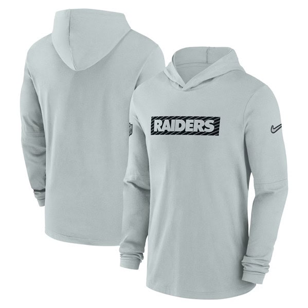 Las Vegas Raiders Gray Sideline Performance Hoodie
