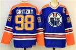 Edmonton Oilers #98 Wayne Gretzky Royal 2025 With C Patch Stitched Jersey