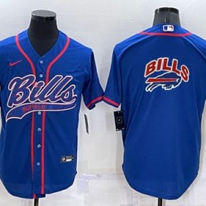 Buffalo Bills Royal Team Big Logo With Patch Cool Base Stitched Baseball Jersey