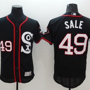White Sox #49 Chris Sale Black New Flexbase Authentic Collection Stitched Jersey
