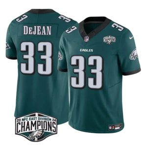 Philadelphia Eagles #33 Cooper DeJean Green 2024 New NFC East Champions F.U.S.E. Vapor Untouchable Limited Stitched Jersey