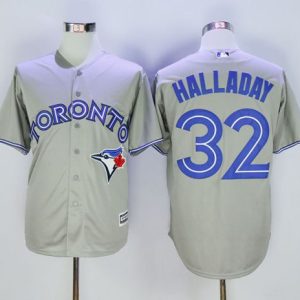 Blue Jays #32 Roy Halladay Grey New Cool Base Stitched Jersey