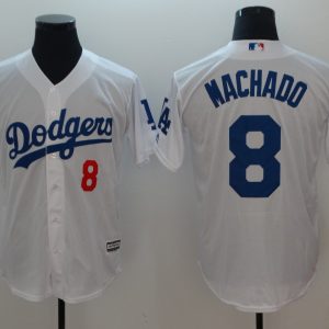 Los Angeles Dodgers #8 Manny Machado White Cool Base Stitched Jersey