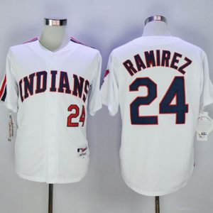 Indians #24 Manny Ramirez White 1978 Turn Back The Clock Stitched Jersey
