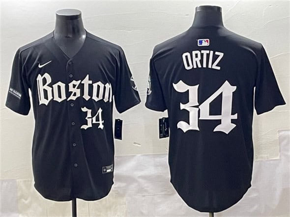 Boston Red Sox #34 David Ortiz Black Gothic Vapor Limited Stitched Jersey