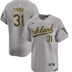 Oakland Athletics #31 Abraham Toro Gray 2024 Away Limited Stitched Jersey
