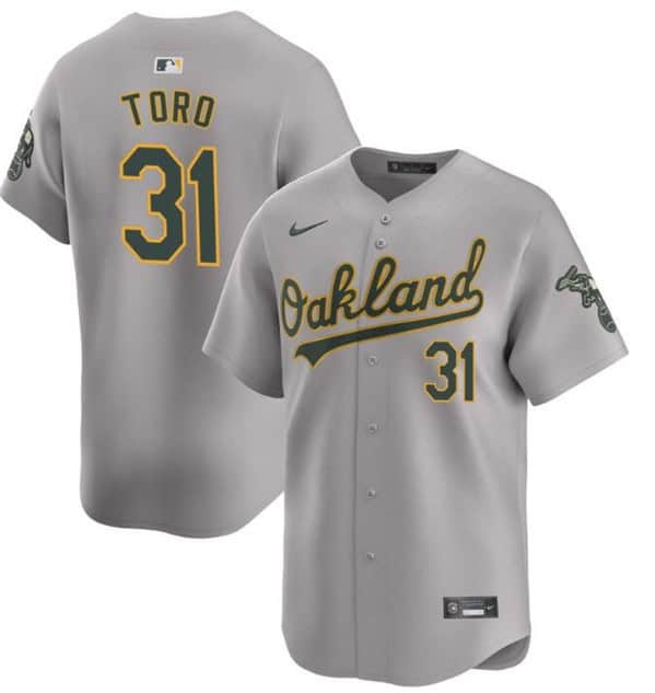 Oakland Athletics #31 Abraham Toro Gray 2024 Away Limited Stitched Jersey