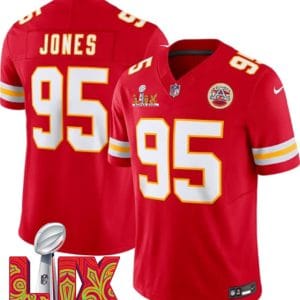 Kansas City Chiefs #95 Chris Jones Red 2025 F.U.S.E. Super Bowl LIX Patch Vapor Untouchable Limited Stitched Jersey