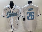 Detroit Lions #26 Jahmyr Gibbs White Cool Base Stitched Jersey