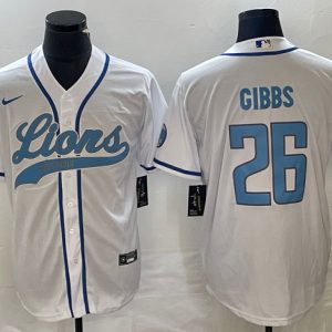 Detroit Lions #26 Jahmyr Gibbs White Cool Base Stitched Jersey