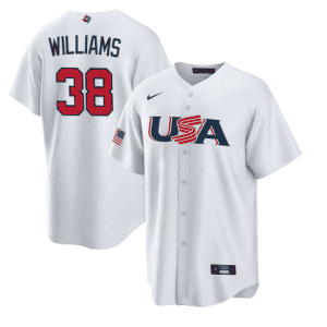 USA #38 Devin Williams 2023 White World Classic Stitched Jersey