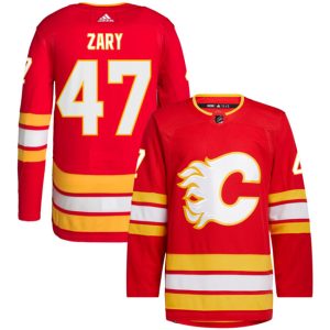 Calgary Flames #47 Connor Zary Red Stitched Jersey