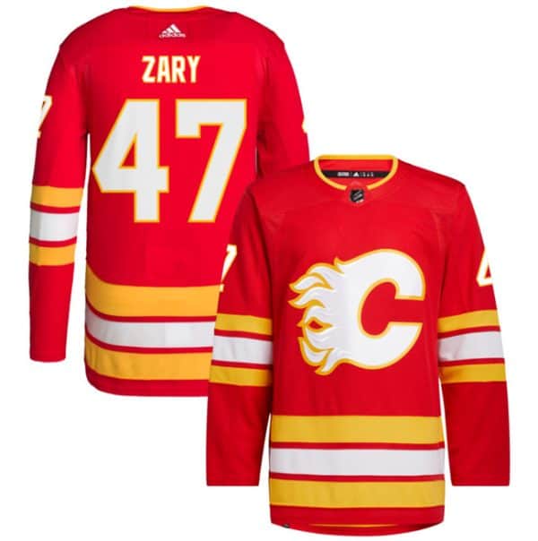Calgary Flames #47 Connor Zary Red Stitched Jersey