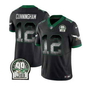Philadelphia Eagles #12 Randall Cunningham Black 2023 F.U.S.E. Throwback Vapor Untouchable Limited Stitched Jersey