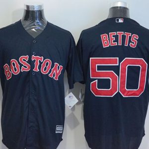 Red Sox #50 Mookie Betts Navy Blue New Cool Base Stitched Jersey