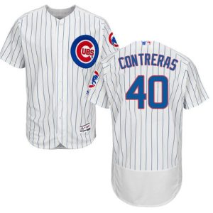 Cubs #40 Willson Contreras White Flexbase Authentic Collection Stitched Jersey