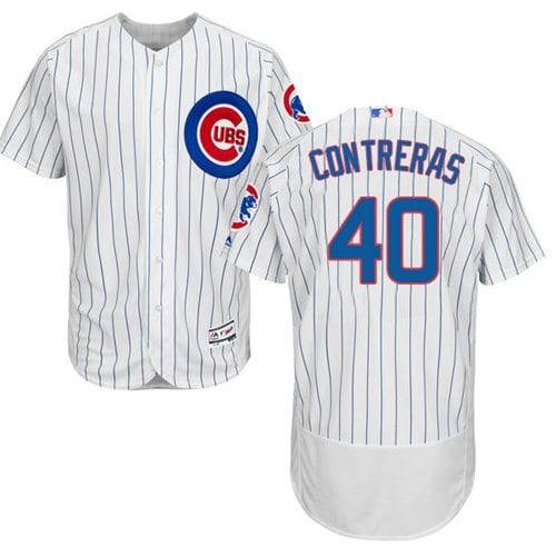 Cubs #40 Willson Contreras White Flexbase Authentic Collection Stitched Jersey
