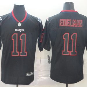 New England Patriots #11 Julian Edelman 2019 Black Lights Out Stitched Jersey