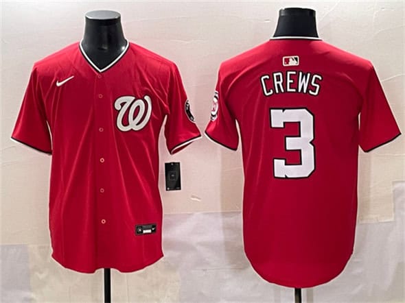 Washington Nationals #3 Dylan Crews Red Limited Stitched Jersey