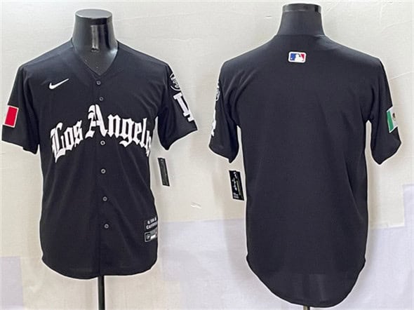 Los Angeles Dodgers Blank Black Mexico 2025 LA Gothic Style With Fernando Patch Vapor Premier Limited Stitched Jersey