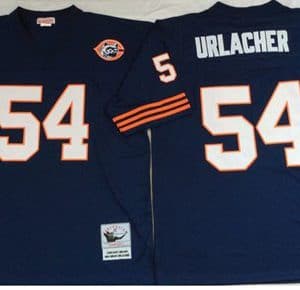 Mitchell Ness Bears #54 Brian Urlacher Blue Big No. Throwback Stitched Jersey