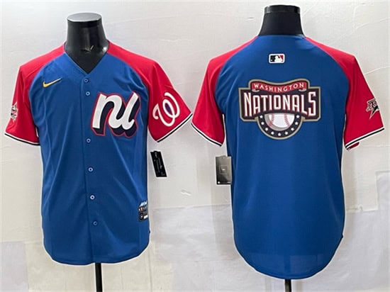 National League Washington Nationals Team Big Logo Blue Red Alternate 2025 All-Star Edition Limited Stitched Jersey