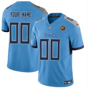 Tennessee Titans Custom Blue 2023 F.U.S.E. With John Madden Patch Vapor Limited Stitched Jersey