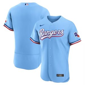 Texas Rangers Blank Light Blue Flex Base Stittched Jersey