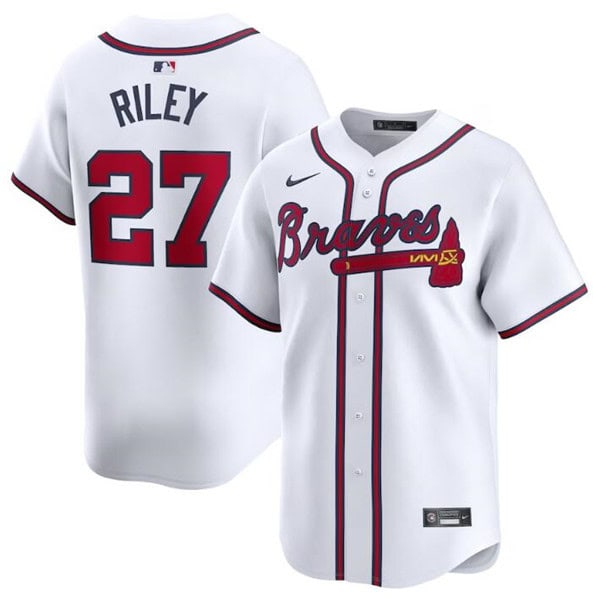 Atlanta Braves #27 Austin Riley White 2024 Home Limited Stitched Jersey